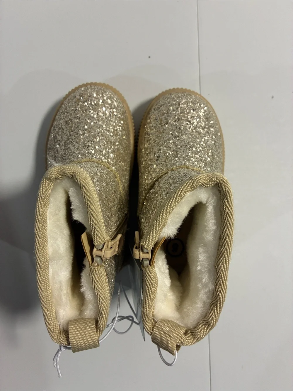 Cat & Jack Kids Glitter Ankle Boots in Gold